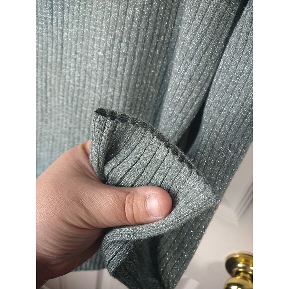 Nine West Sweater Womens XXL Gray Glitter Crew Neck Knit Long Sleeve Office/Part - Picture 6 of 9